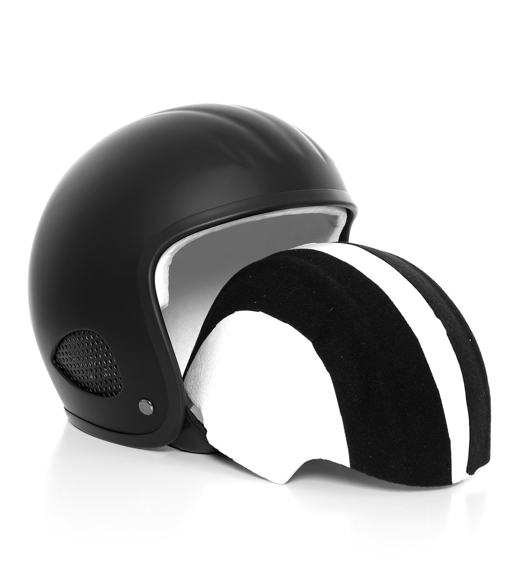 BoresMotorradHelmGenslerKultJethelmmitVisieruTextilInnenfutterglnzendBlack