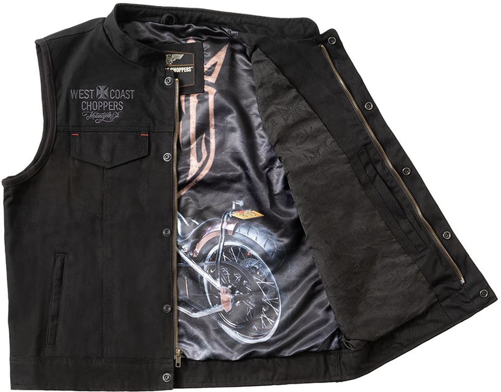 WCCWestCoastChoppersHerrenWesteCollab1312CanvasRidingVestWCCJS163ZW
