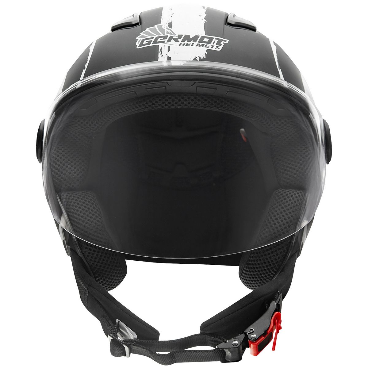 GermotMotorradHelmGM196JethelmmattBlackWhite