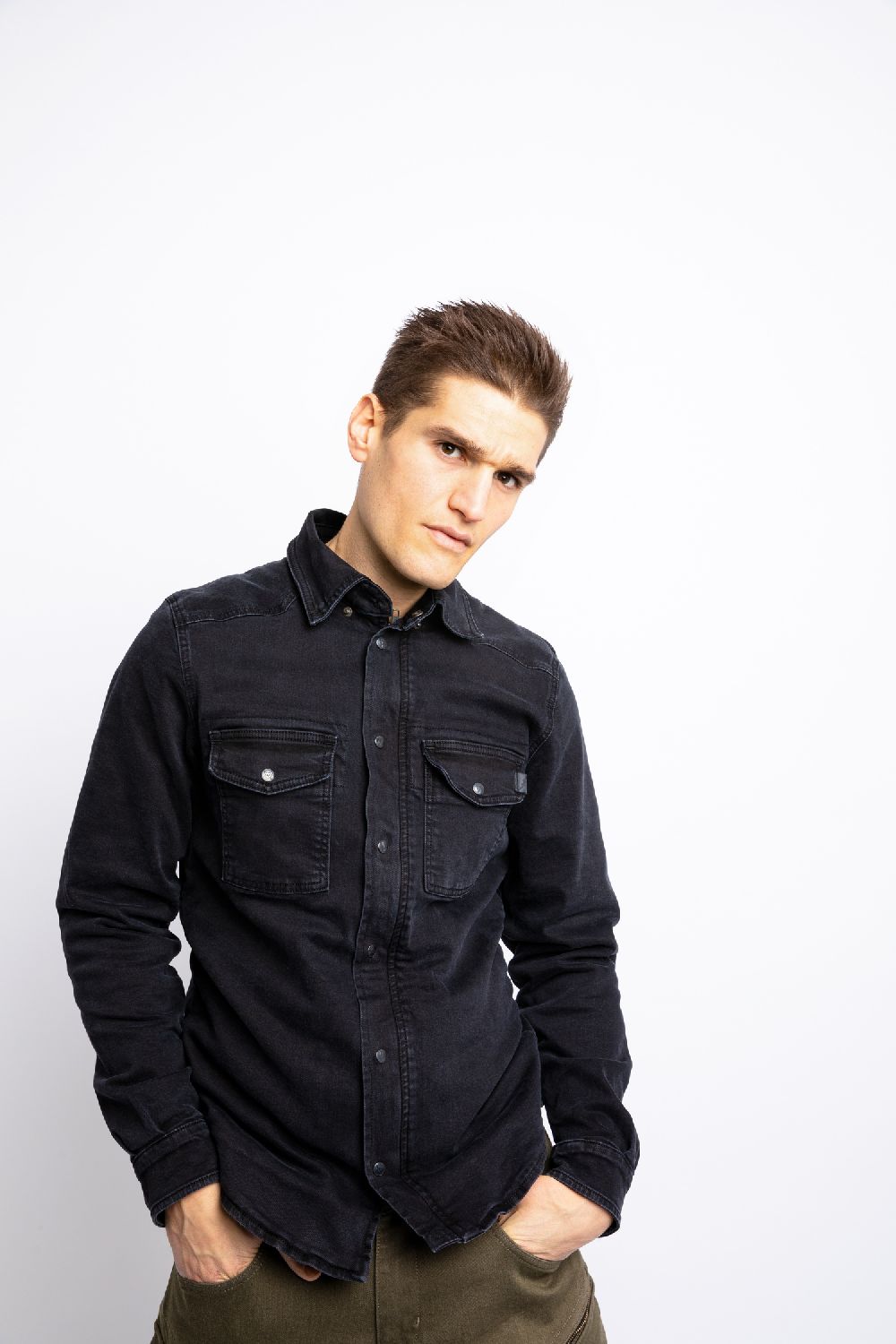 JohnDoeMotorradHemdMotoshirtDenimBlack-XXL