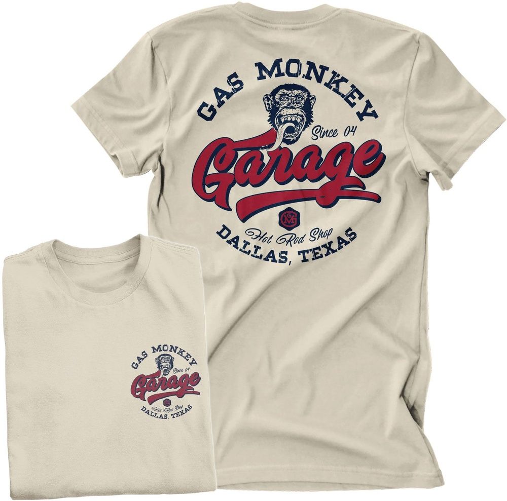 GasMonkeyGarageGMGHotRodShopLogoT-ShirtGMG-1-GMG104-H57-5Khaki-S