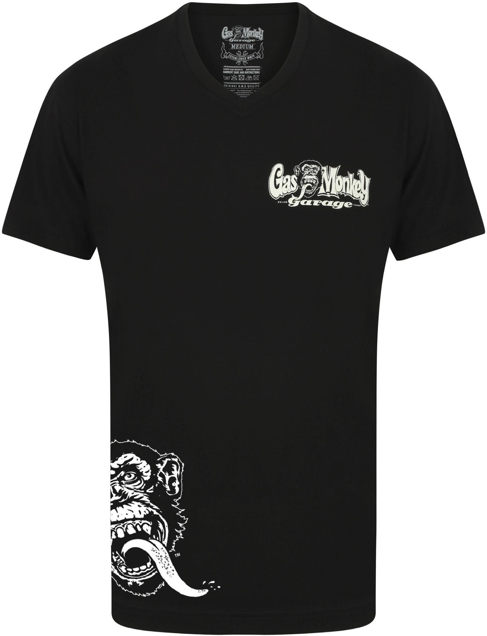 GasMonkeyGarageT-ShirtSideMonkeyBlack