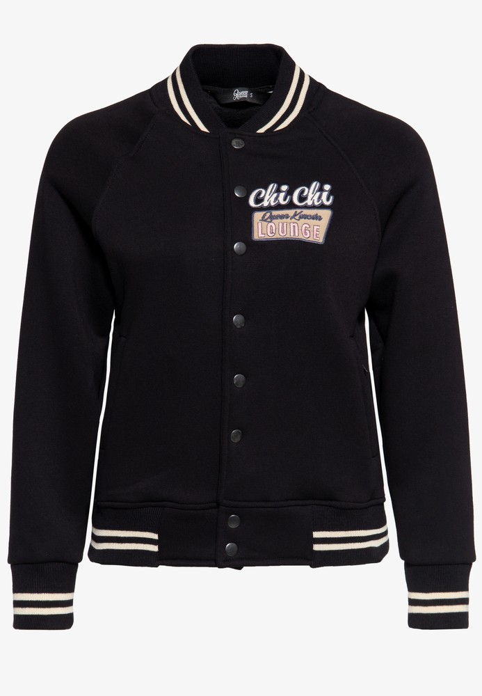 QueenKerosinCollegeSweatjackeQKI14021Schwarz