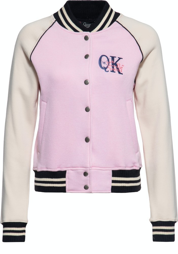 QueenKerosinDamenPoodleLoungeCollegeSweatjackeRosa-3XL