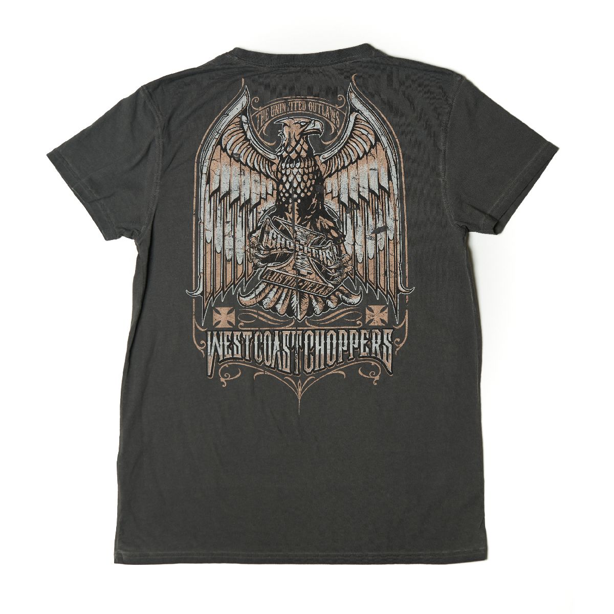 WCCWestCoastChoppersT-ShirtEagleCrestTeeOilDyeAnthracite