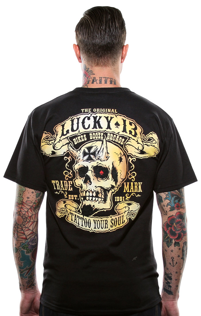 Lucky13T-ShirtBoozeBikesandBroadsBlack