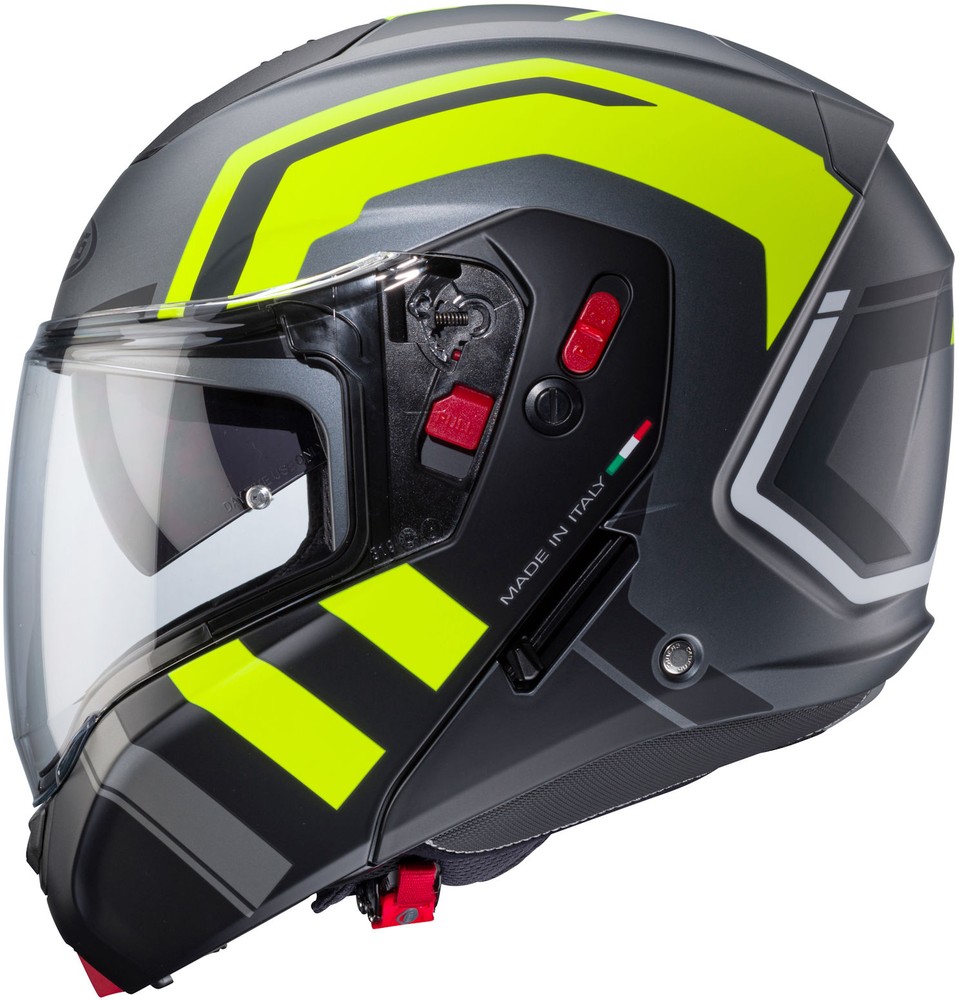 CabergMotorradKlapphelmHorusXRoadMatt-GunMetallicSchwarz-Fluo-Gelb-XS