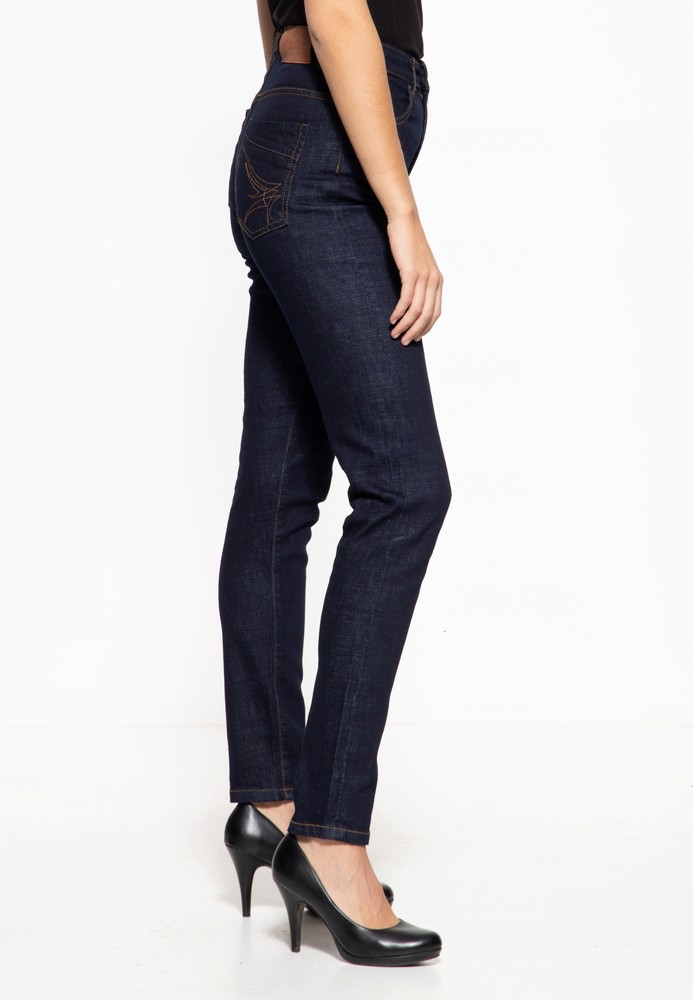 QueenKerosinDamenJeanshosemitKontrastStickerei