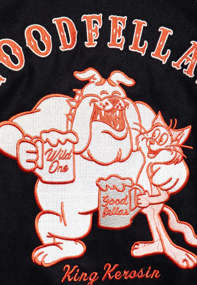 KingKerosinGoodfellasBeerBaseballLederJackeSchwarz