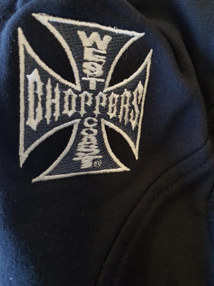 WCCWestCoastChoppersHoodieCrossPanelZipBlack