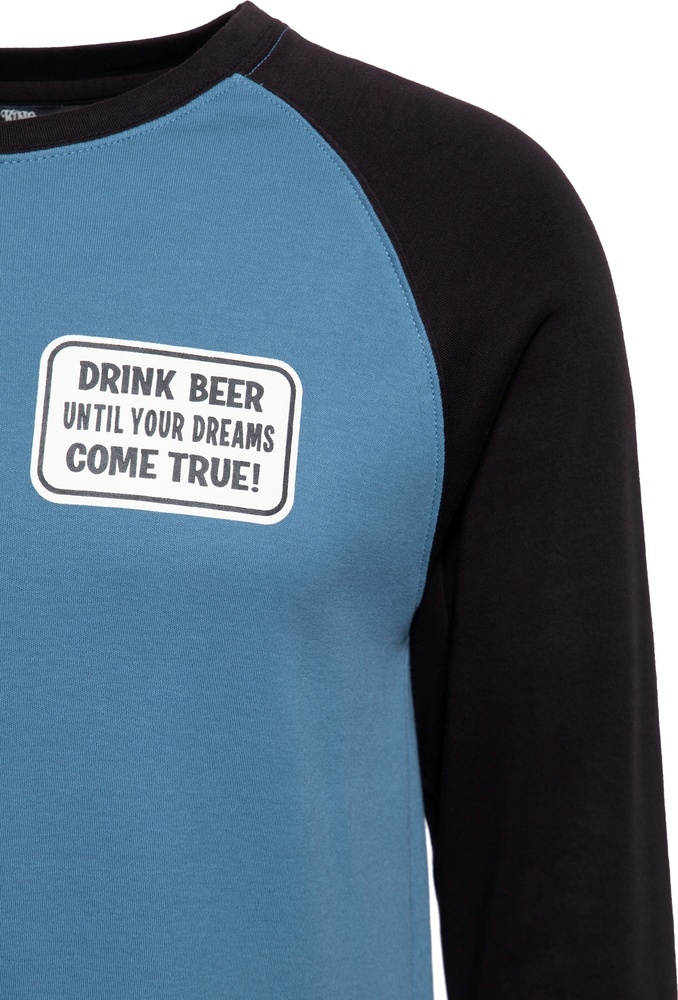 KingKerosinRaglanLongsleeveWithPrintBeerKKI32007SmokeBlue-S
