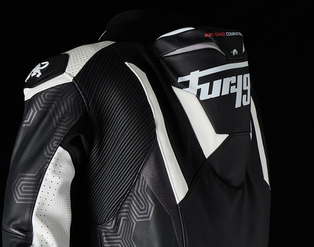 FuryganMotorradKombi6545-143LeatherSuitOvertake65094Black-White-46