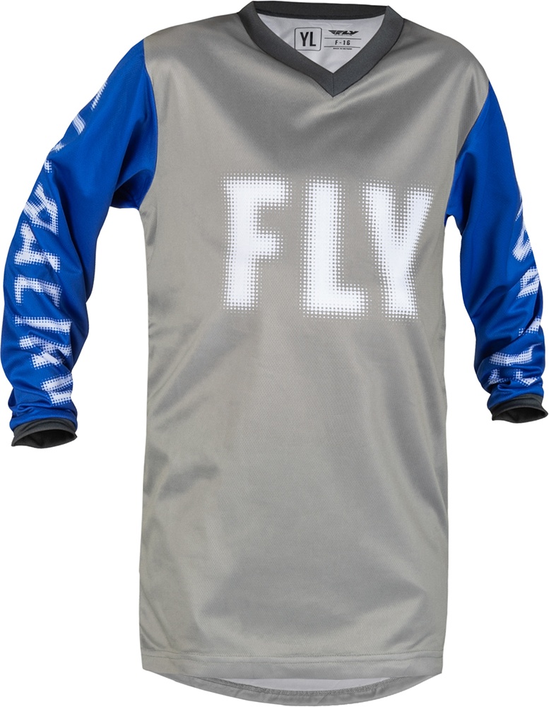 FlyRacingKinderOffroadShirtMX-JerseyYouthF-1670203GreyBlue-YL