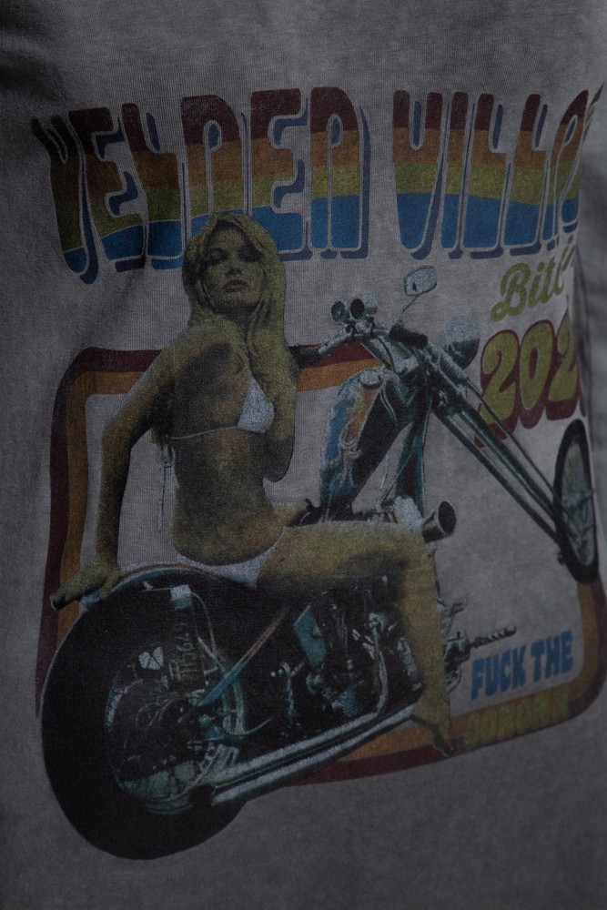 QueenKerosinSlimFitLongsleevemitRetro-PrintundOilwash-EffektQK4205558413Anthrazit