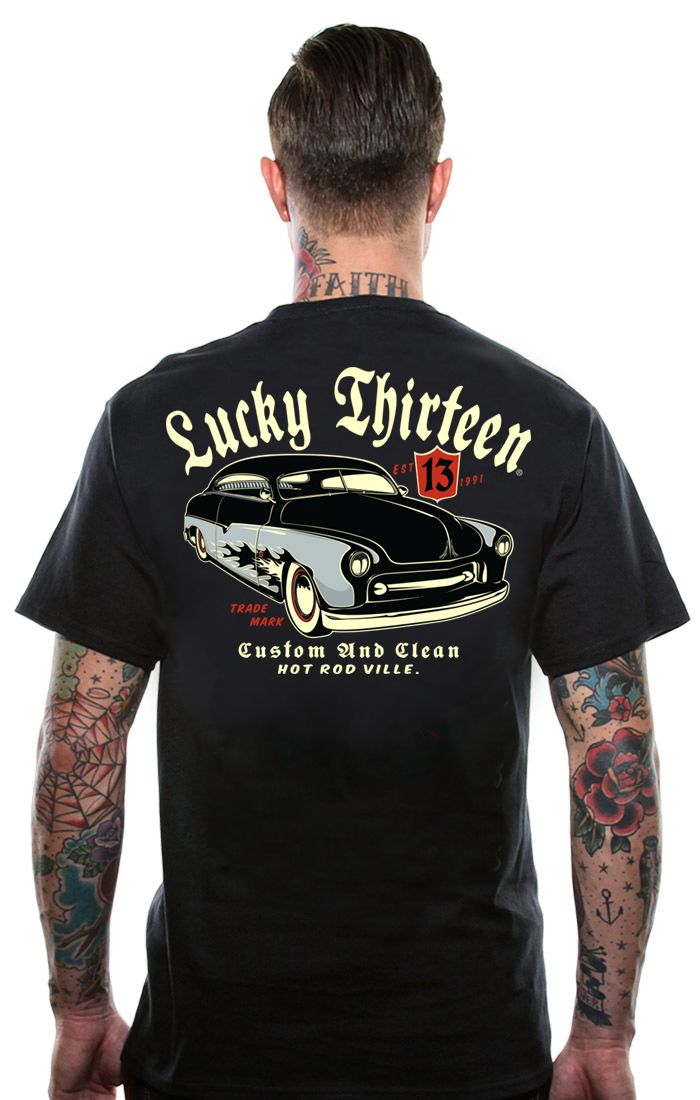 Lucky13T-ShirtCustomCleanBlack
