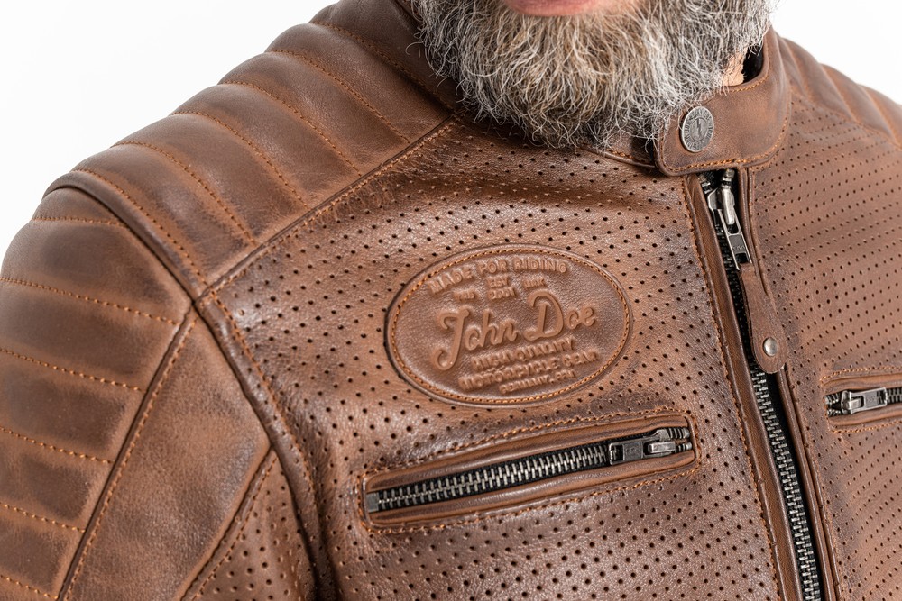 JohnDoeMotorradLederjackeLeatherJacketStormTobacco-XXL