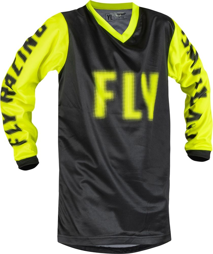 FlyRacingKinderOffroadShirtMX-JerseyYouthF-1670203BlackHi-Vis-YL