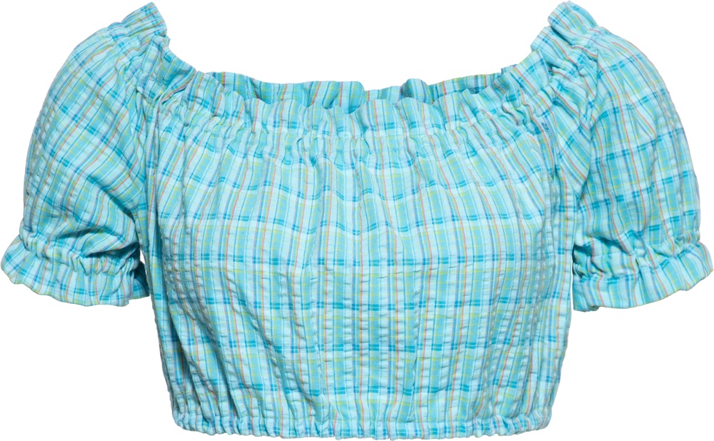 QueenKerosinDamenCarmenbluseQKU45027Turquoise-XS