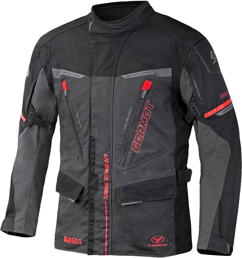 GermotMotorradTextiljackeArgosHerrenSchwarzAnthrazitRot