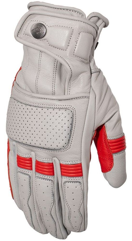 RustyStitchesMotorradHandschuheGlovesCalvin68391LightGrey-Red-XL