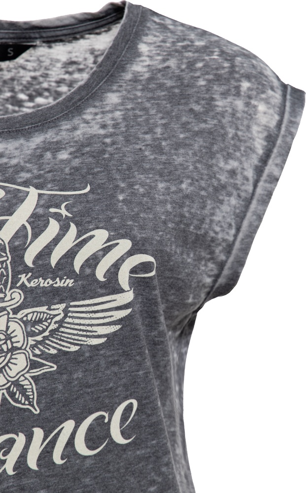 QueenKerosinDamenEnyzmWashSleevelessT-ShirtNoTimeQKU41021