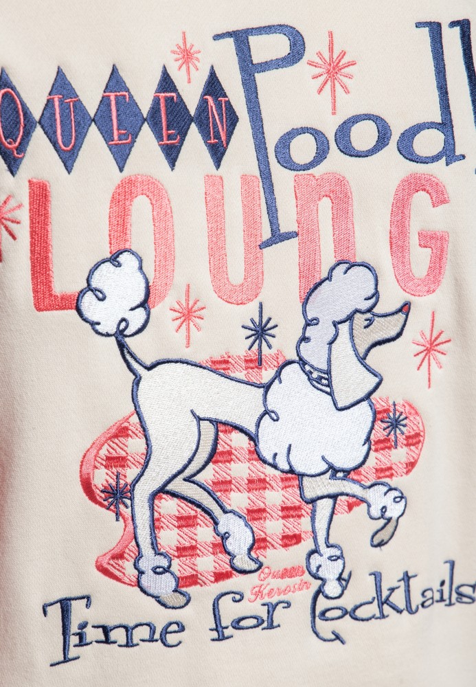 QueenKerosinDamenPoodleLoungeCollegeSweatjackeRot-3XL