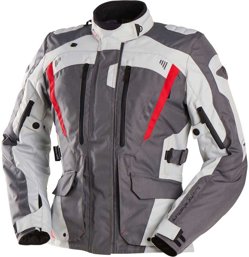 FuryganDamenMotorradJackeJacketApalachesLadyEvo65296Grey-Pearl-Red-3XL