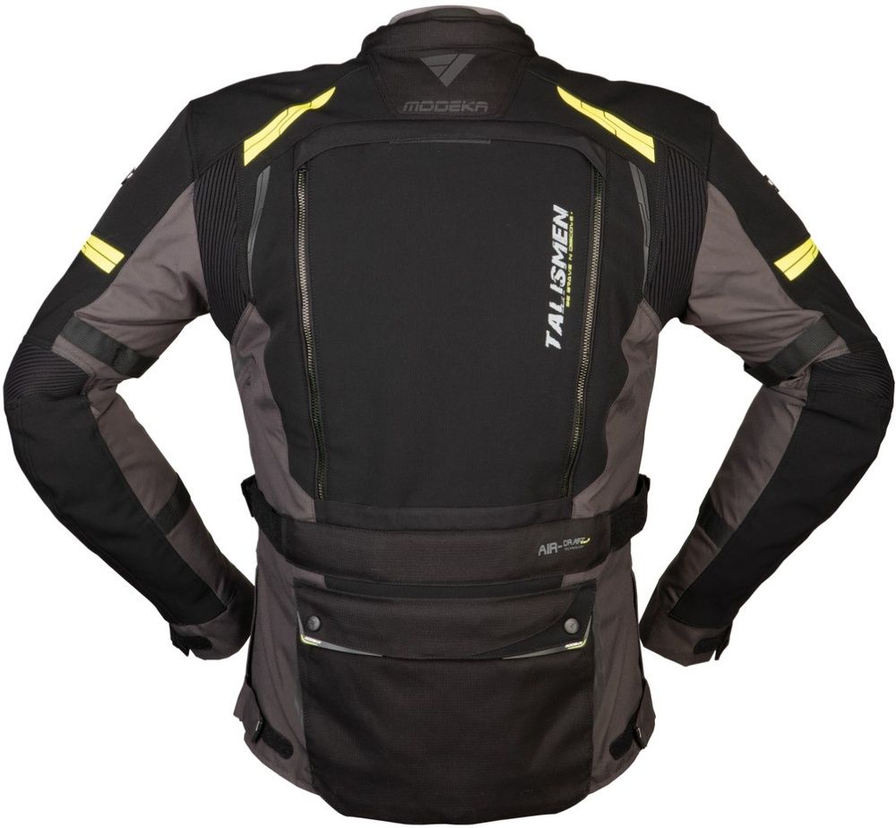 ModekaMotorradJackeTalismen084620SwDklGrauGelb-3XL