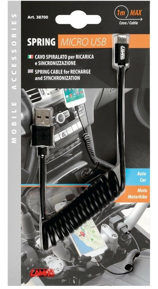 OptilineLampaMicroUSB1MLadekabelBlack