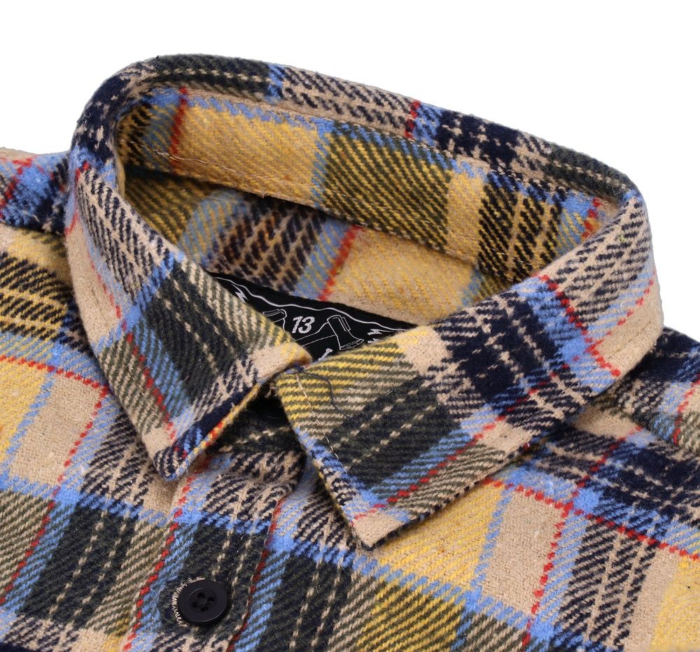 1312MotorradShirtWoodlandCheckDRE0039Yellow-S