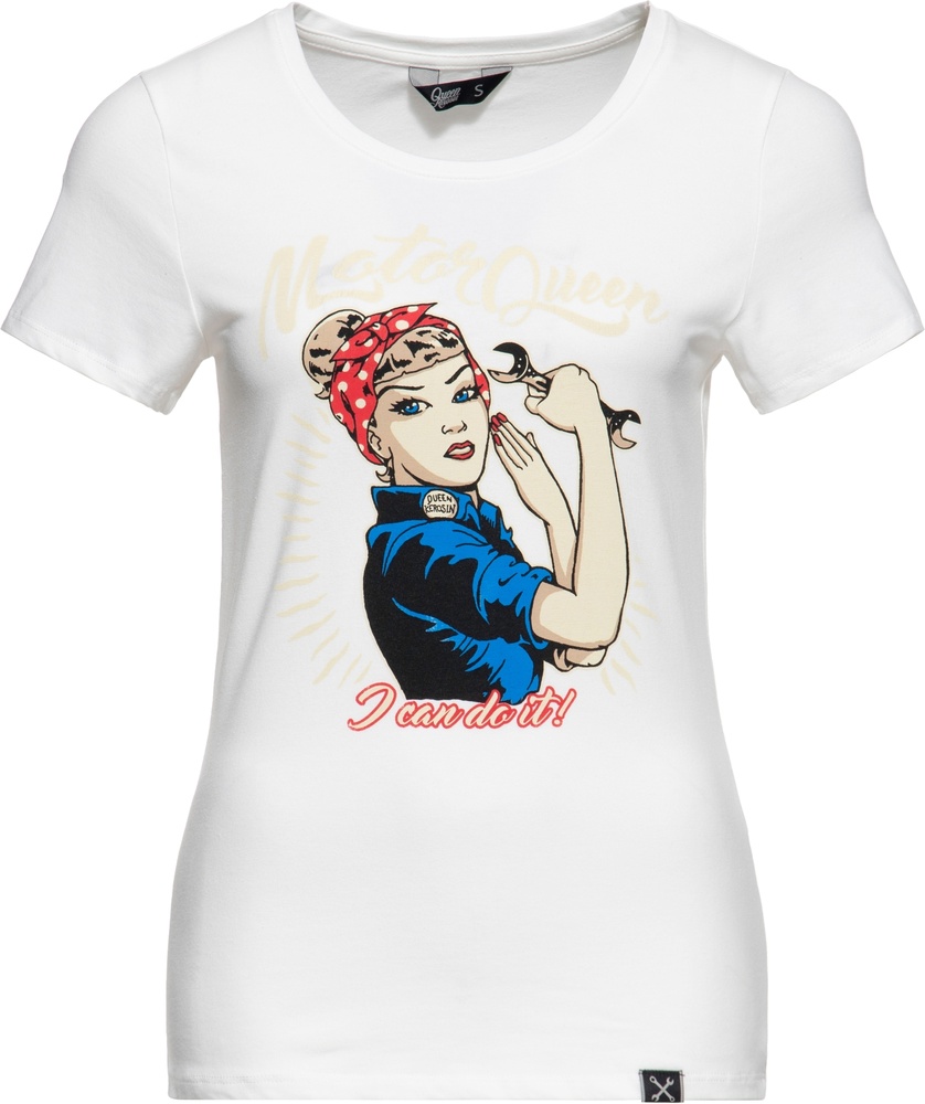 QueenKerosinDamenPrintT-ShirtMotorQueenICanDoItQKI11002OffWhite-XS