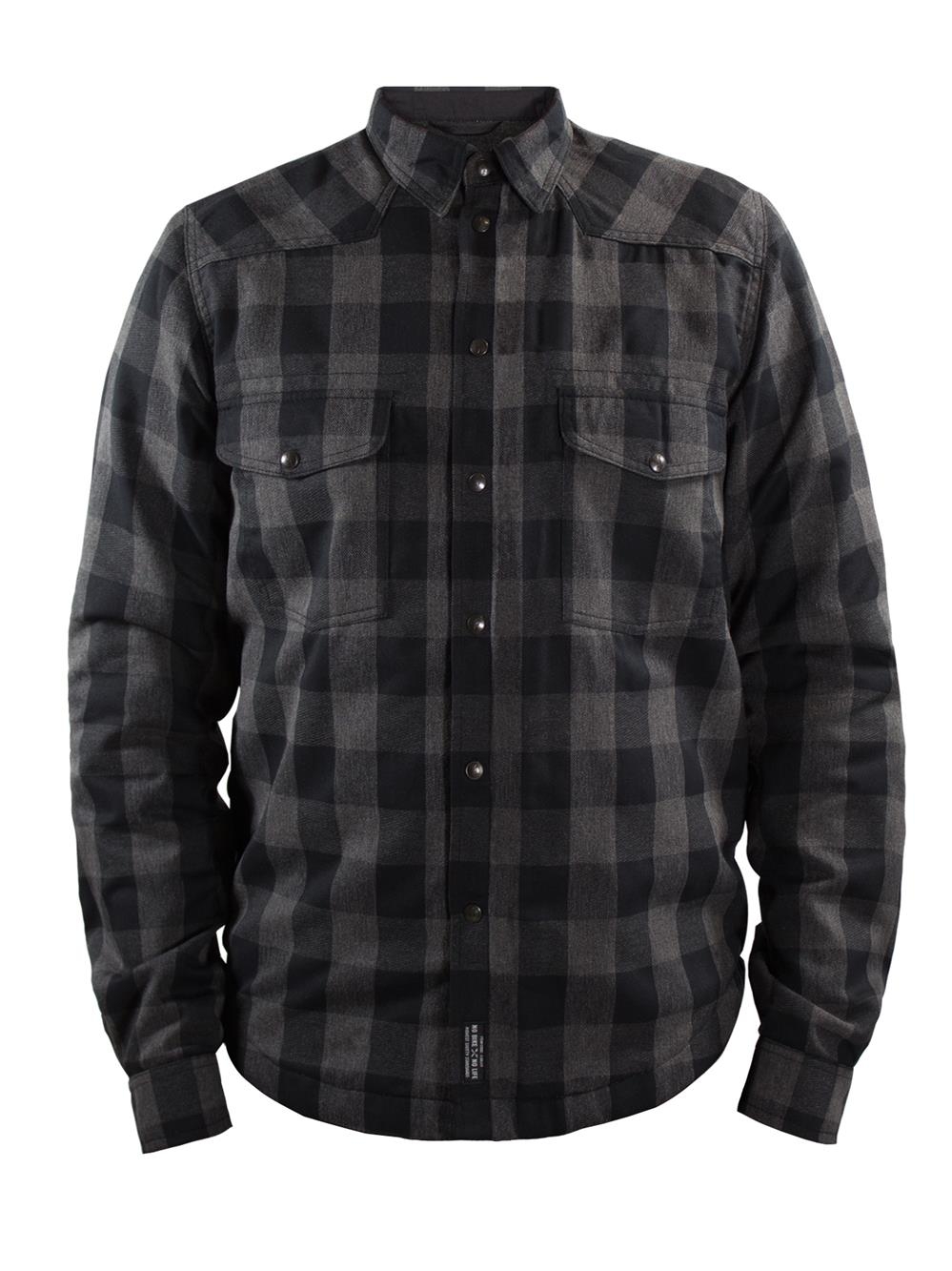 JohnDoeMotorradHemdMotoshirtLumberjackXTMGreyBlack-5XL