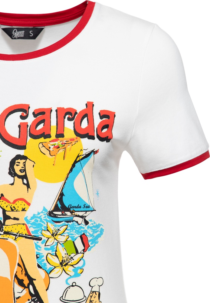 QueenKerosinDamenVintageContrastT-ShirtLagoDiGardaQKU41004
