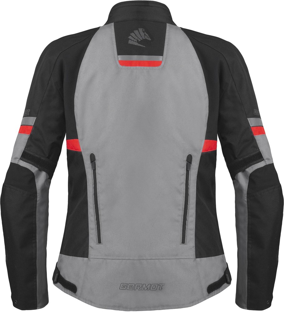 GermotMotorradTextiljackeTaraDamenHellgrauSchwarzRot