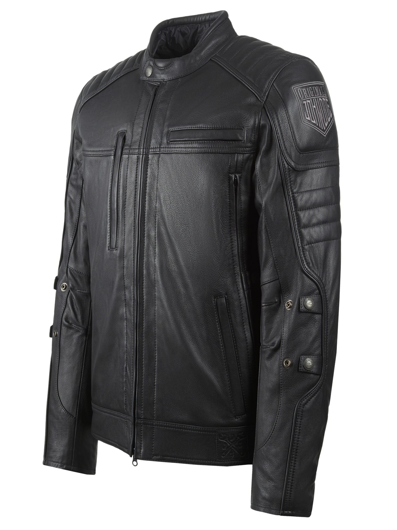 JohnDoeMotorradJacketTechnicalLeatherJacketwithBlack