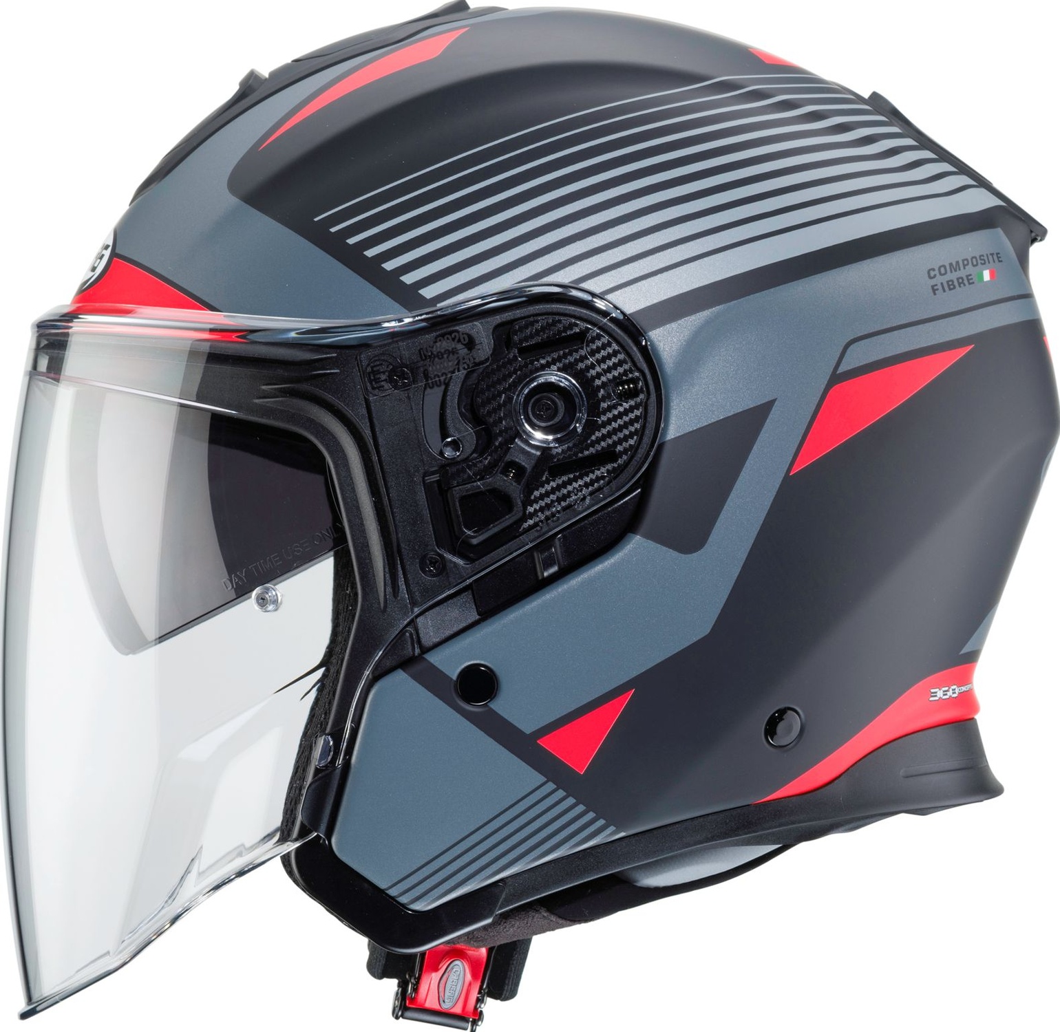 CabergJethelmFlyonRioMattSchwarzAnthrazitRot