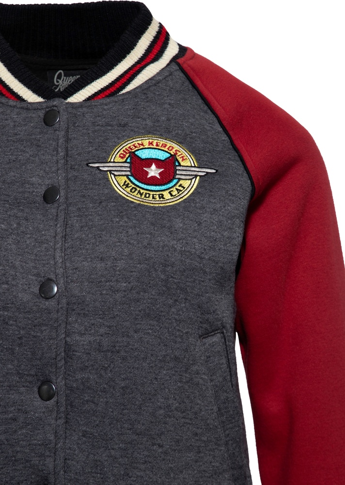 QueenKerosinDamenCollegeSweatJacketWonderCatQKI34003