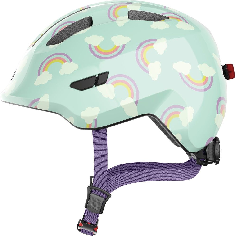 ABUSKinderFahrradhelmKidsSMILEY30LED67300-BlueRainbow-S