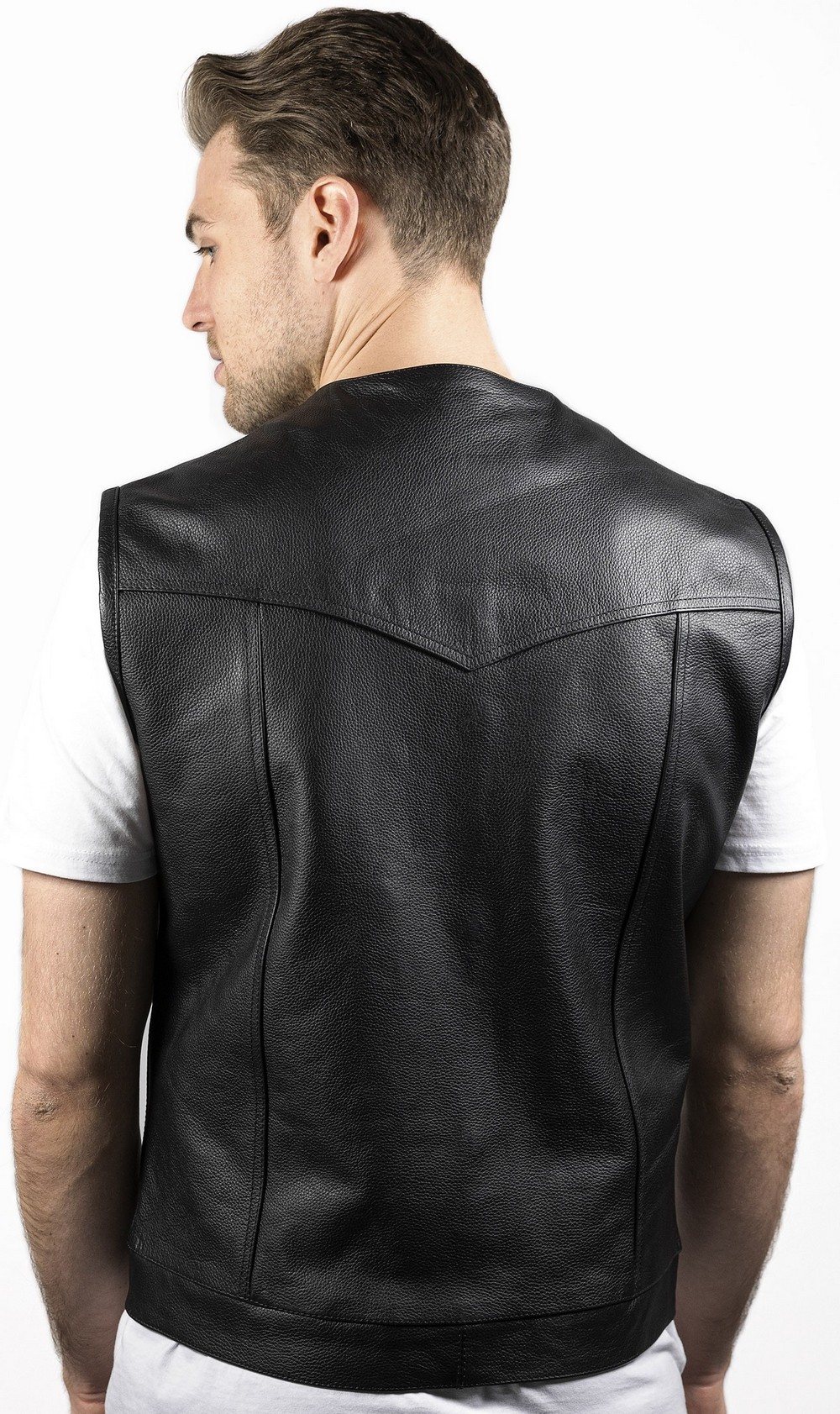 JohnDoeMotorradWesteLeatherVestBlack