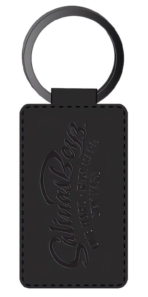 SalinasBoysSchlsselanhngerLeatherSingleSidedRectangularKeyRingBlack