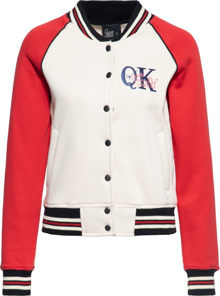 QueenKerosinDamenPoodleLoungeCollegeSweatjackeRot-3XL