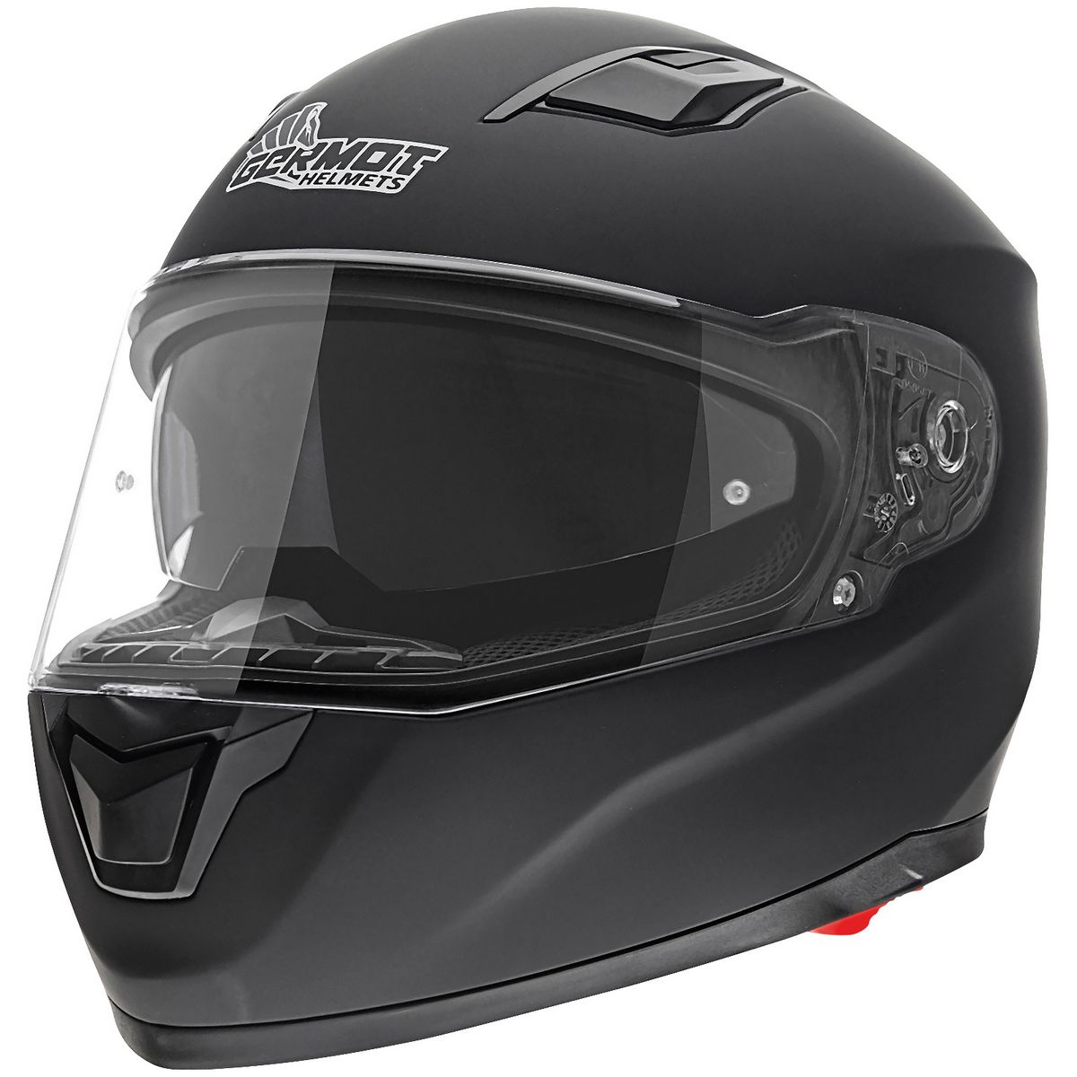 GermotMotorradHelmGM330IntegralhelmmitintegriertemSonnenvisiermattBlack