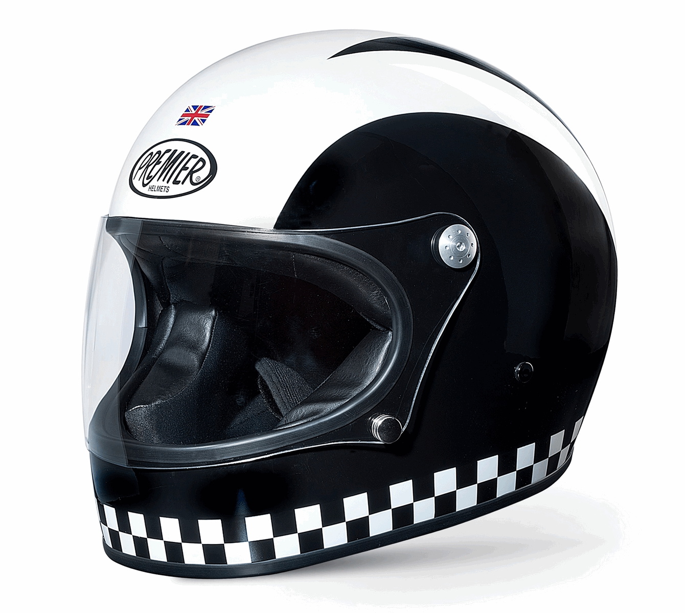 PremierMotorradHelmTrophyHelmRetroBlackWhite
