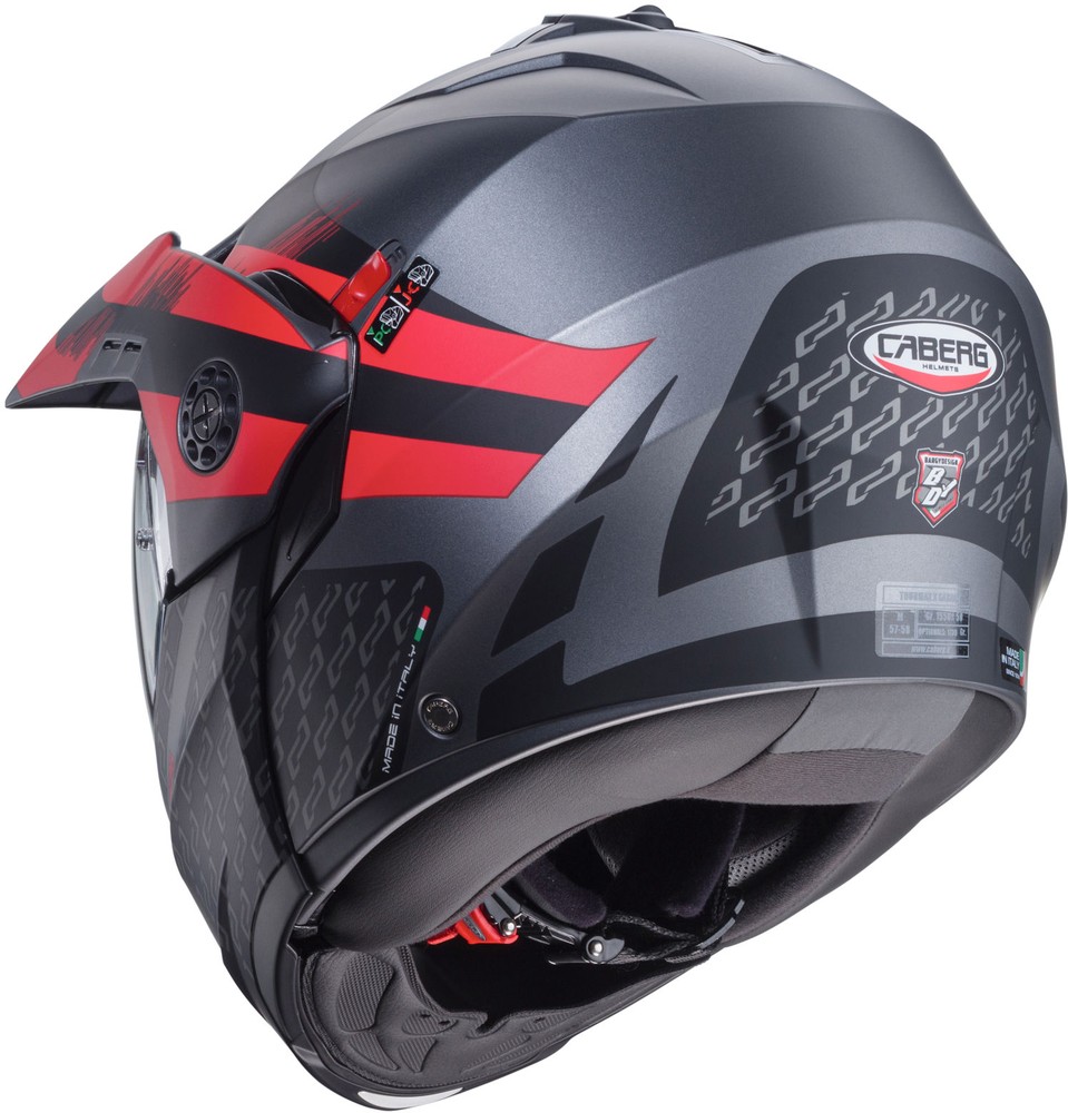 CabergMotorradKlapphelmTourmaxXSarabeMatt-GunMetallicSchwarz-Rot