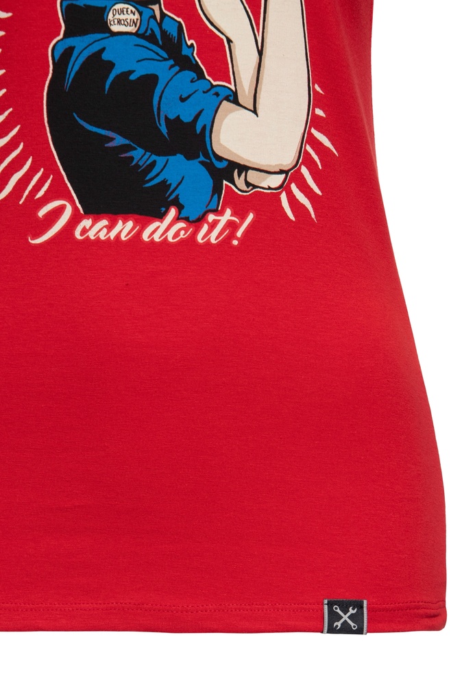 QueenKerosinDamenPrintT-ShirtMotorQueenICanDoItQKI11002Red-XS