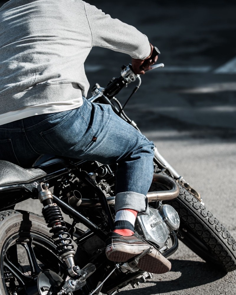 RidingCulturebyRokkerMotorradHoseTaperedSlimMenBlue