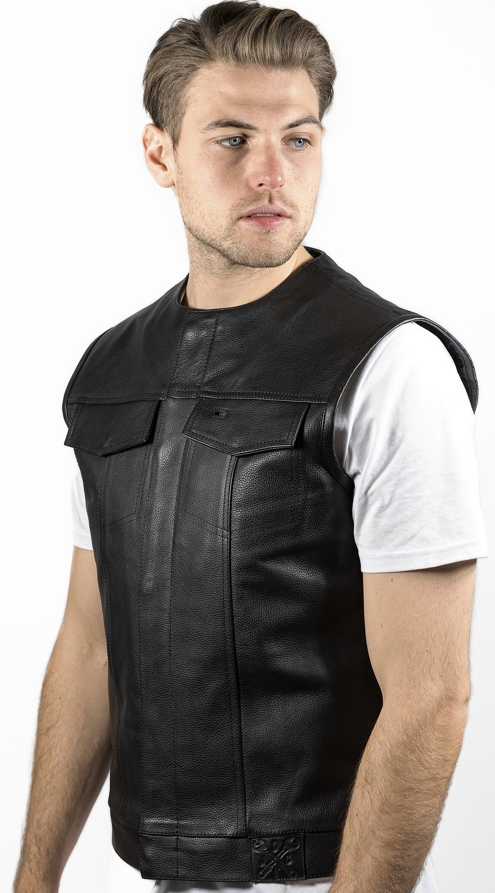 JohnDoeMotorradWesteLeatherVestBlack