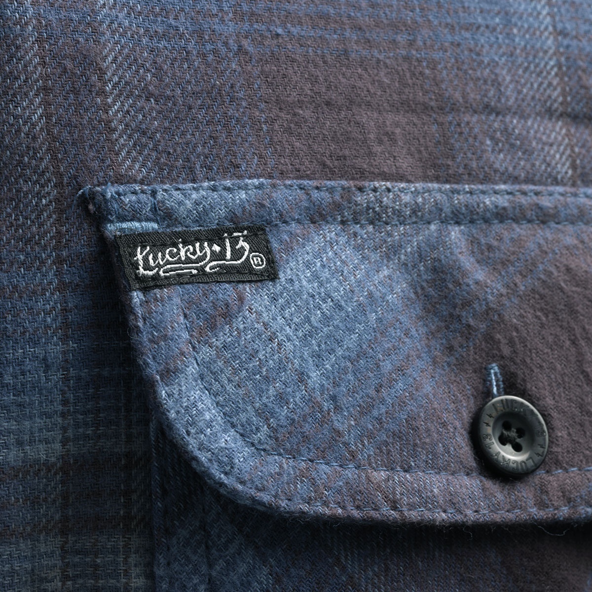 Lucky13HemdShockerLinedFlannelBlueBlack