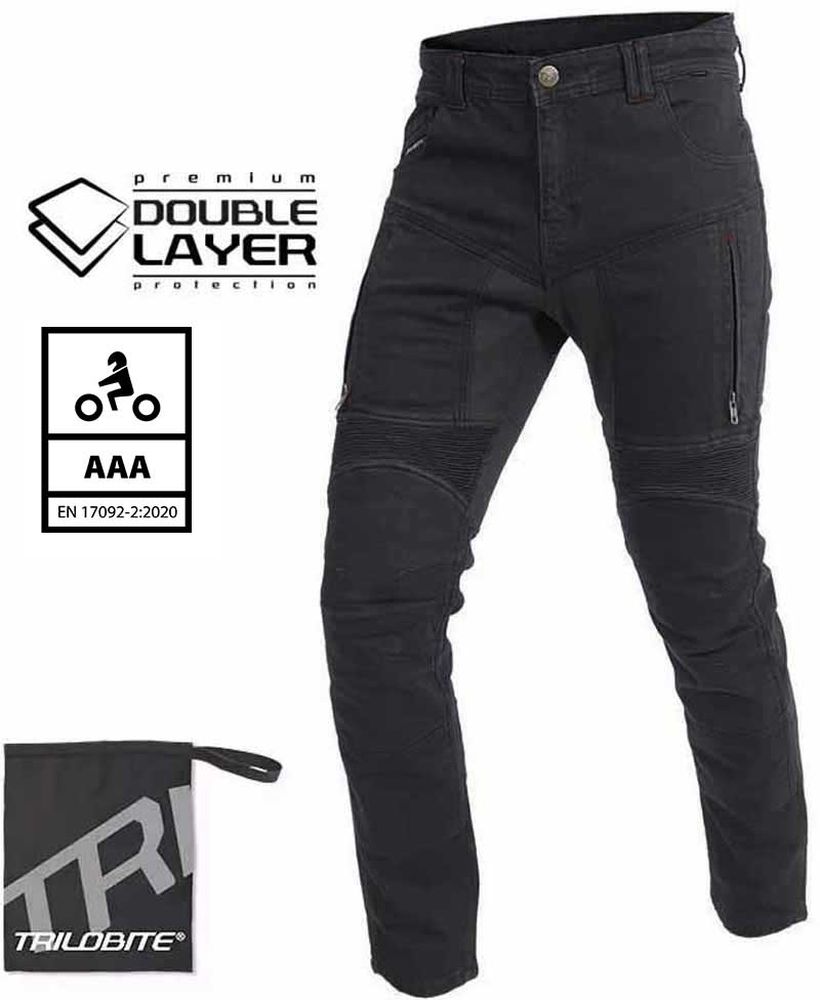 TrilobiteMotorradJeanshoseParadoDoublelayerAAAASlimFitTr1156Schwarz-W30-L32