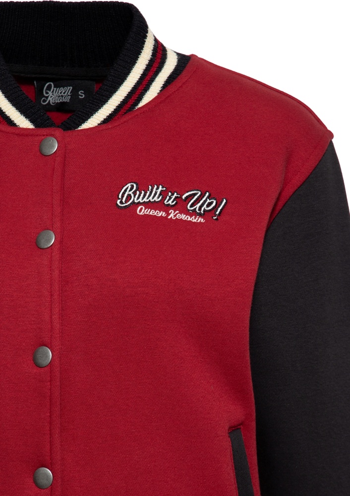 QueenKerosinDamenCollegeSweatJacketBuiltItUpQKI34002Red-XS